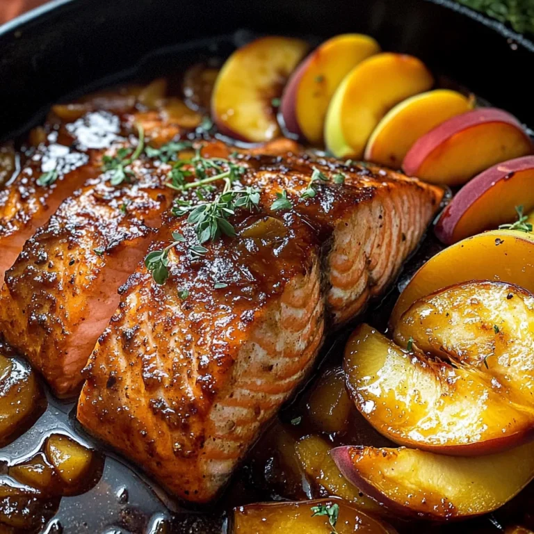 Bourbon Peach Roasted Salmon