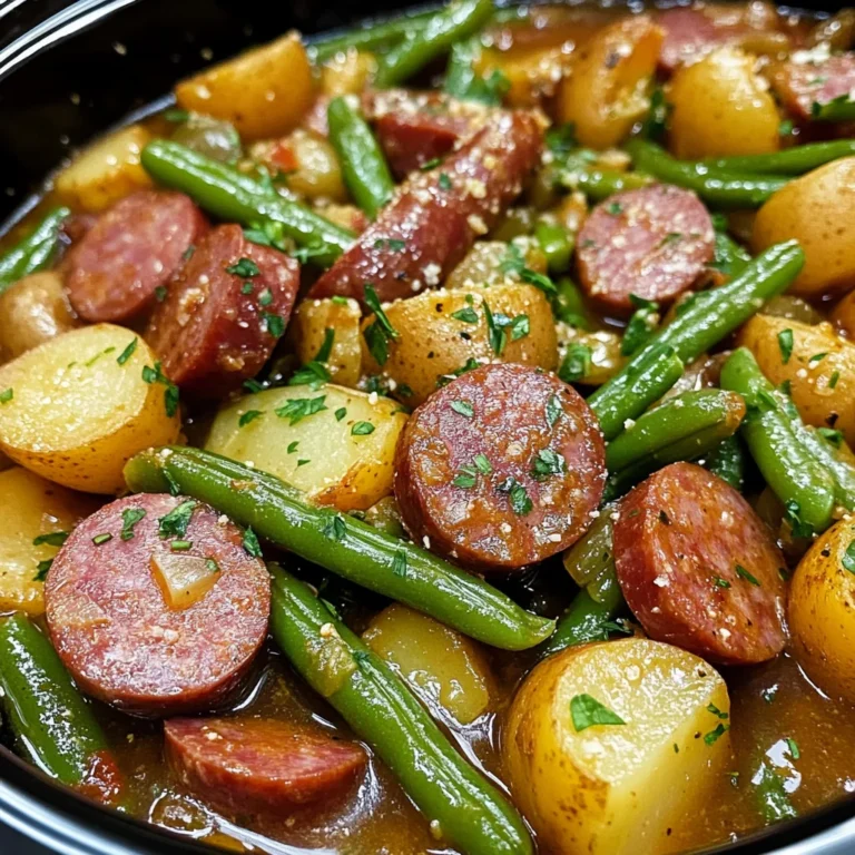 Crockpot Kielbasa and Green Beans