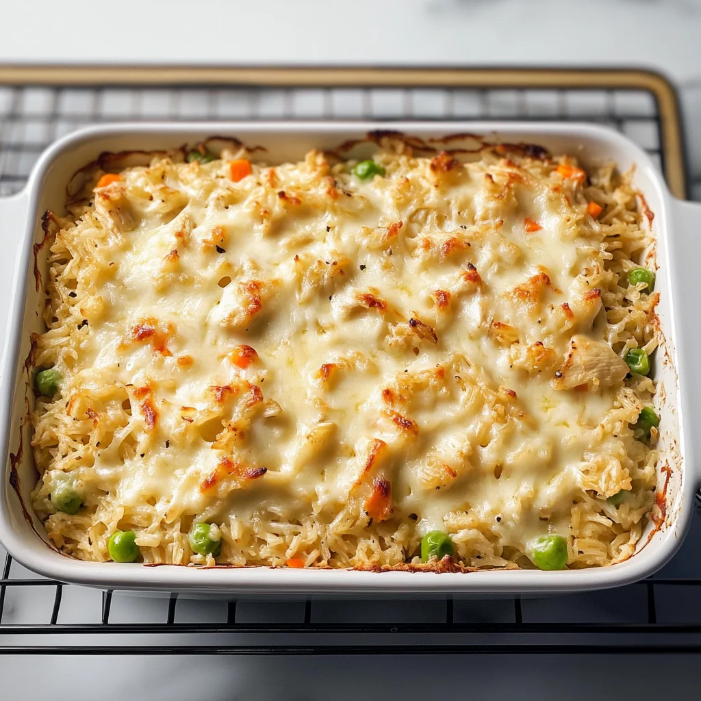 Dump-and-Bake Chicken Alfredo Rice Casserole Recipe
