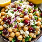 Feta & Cranberry Chickpeas with Lemon Vinaigrette – The Best 10-Minute Zesty Salad