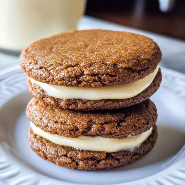 Ginger Molasses Sandwich Cookies with Eggnog Frostings