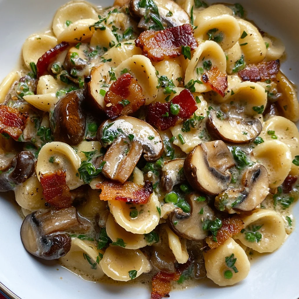 Orecchiette with Mushroom Thyme Sauce