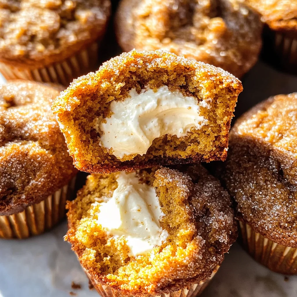 Pumpkin Muffins with Maple Cream Cheese Filling