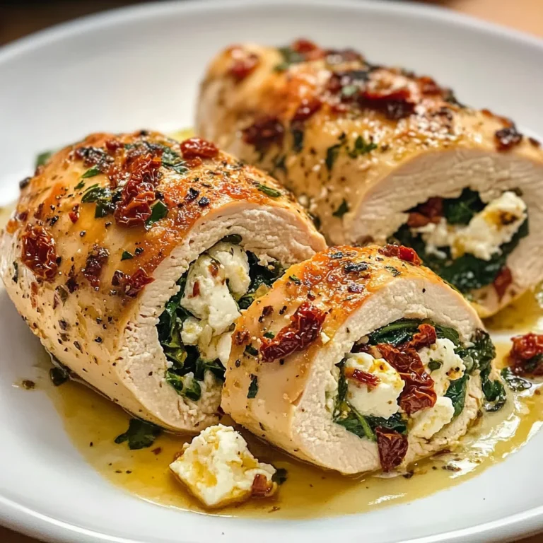 Rolled Up Chicken with Feta, Spinach, and Sun-Dried Tomatoes
