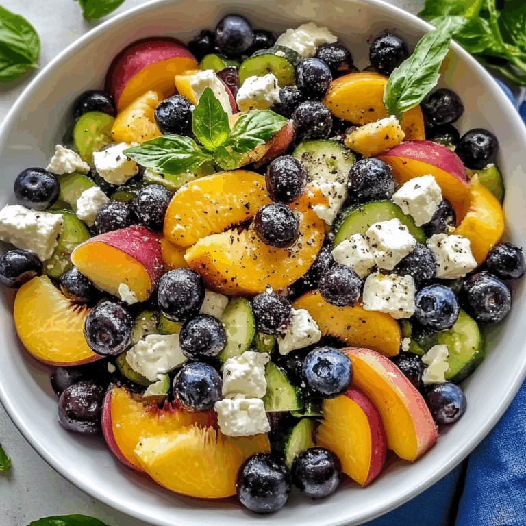 Blueberry Peach Feta Salad