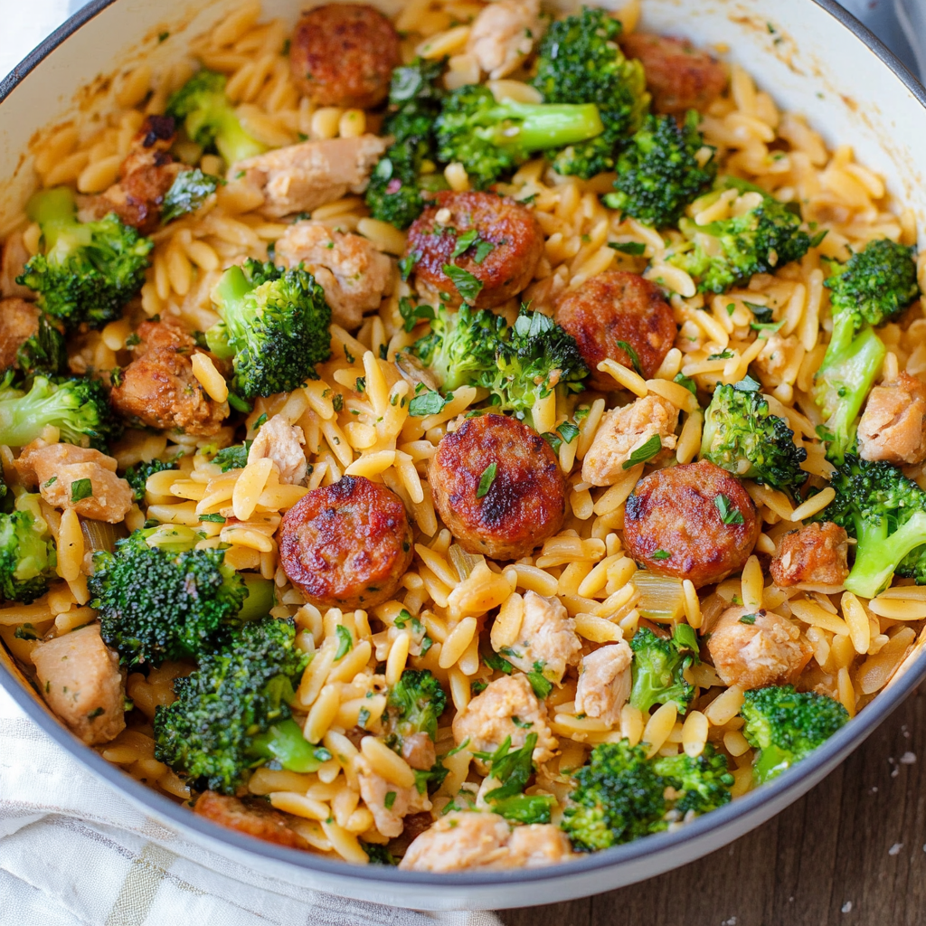 Chicken Sausage Broccoli Orzo
