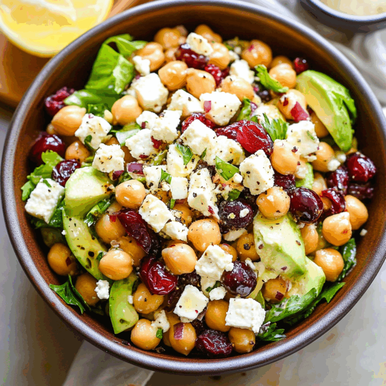Feta & Cranberry Chickpeas with Lemon Vinaigrette – The Best 10-Minute Zesty Salad