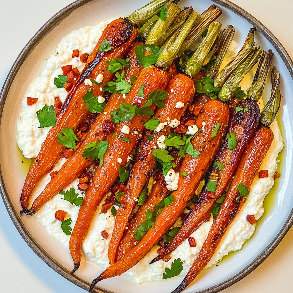 Roasted Carrots with Vegan Ricotta