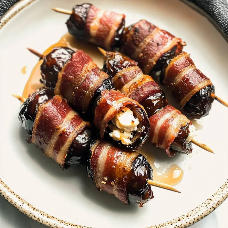 Bacon-Wrapped Dates with Goat Cheese & Honey