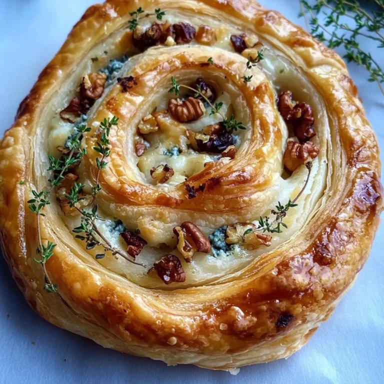Blue Cheese Walnut Thyme Puff Pastry Twirl Recipe