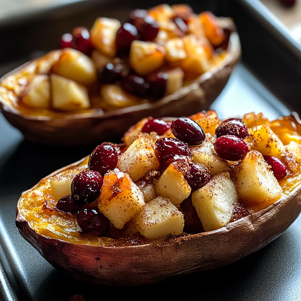 Cranberry Apple Twice-Baked Sweet Potatoes