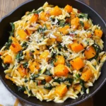 Creamy Orzo with Roasted Butternut Squash and Spinach
