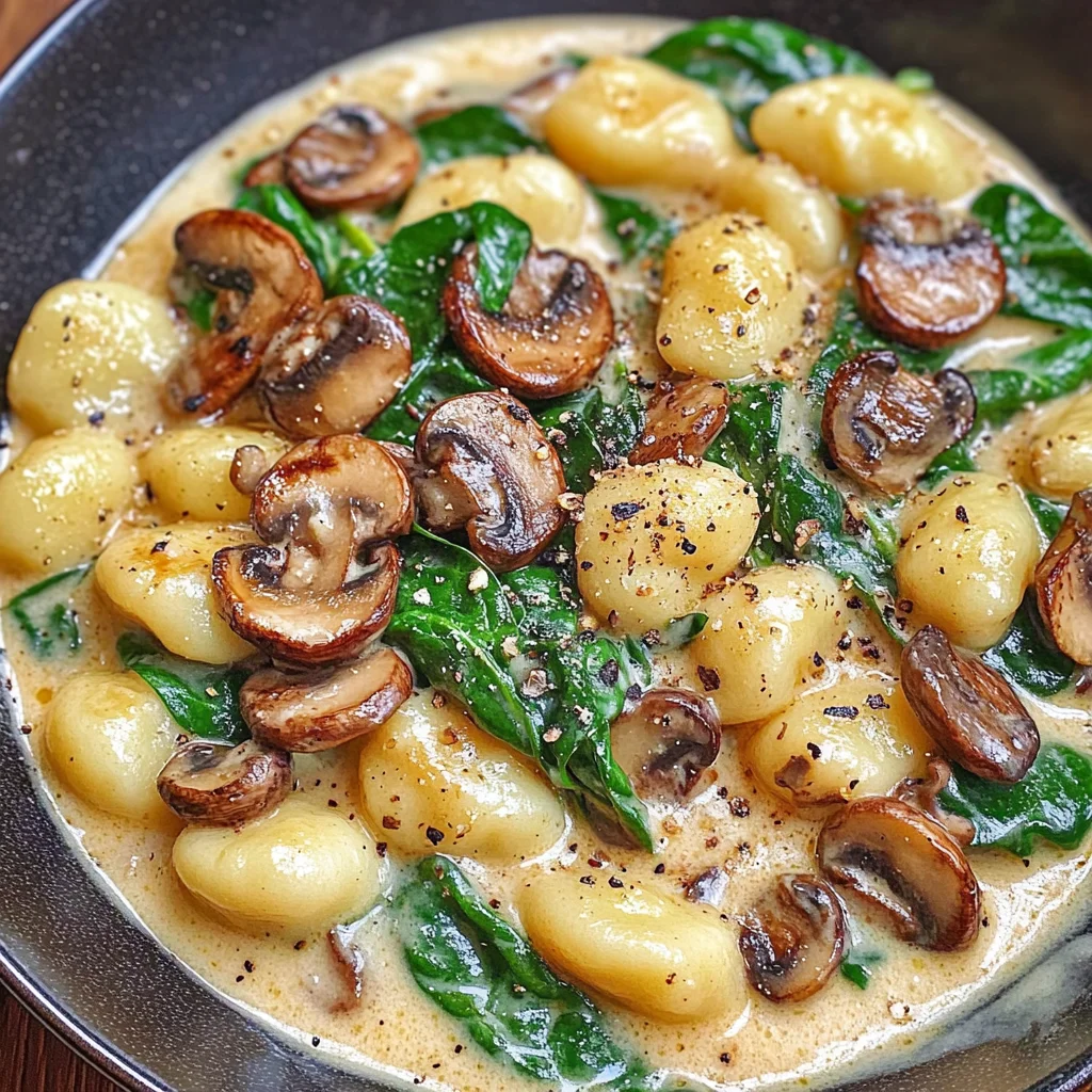 Creamy Spinach and Mushroom Gnocchi (One-Pan, 20 Minutes)