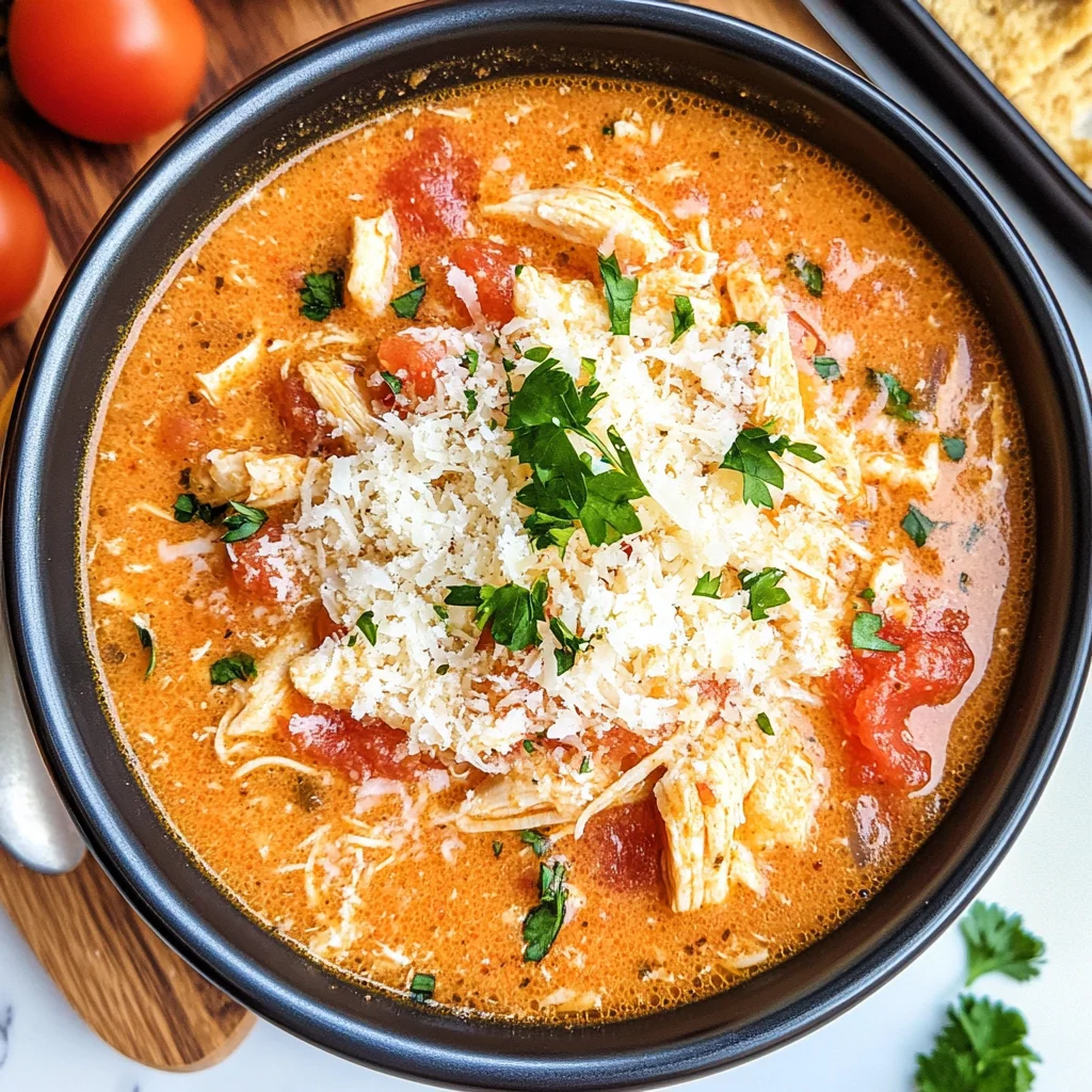Crock Pot Creamy Chicken Parmesan Soup