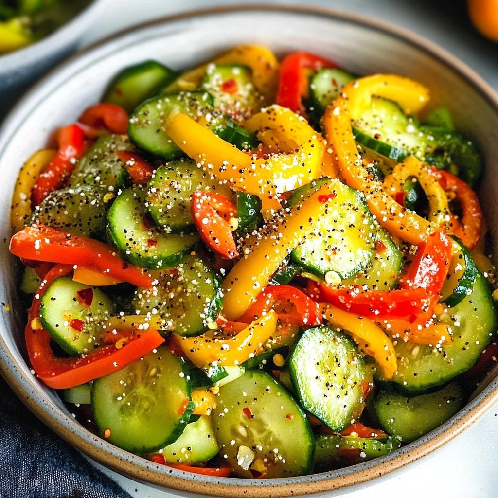 Cucumber Sweet Pepper Salad (TikTok Viral Recipe)
