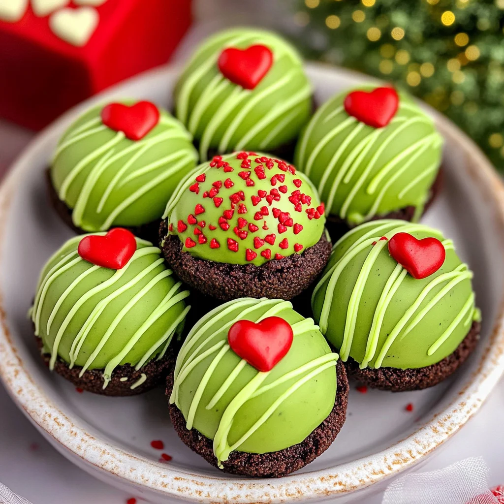 Grinch Oreo Balls with Red Velvet Oreos