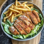Healthy Chicken Caesar Salad with Fries