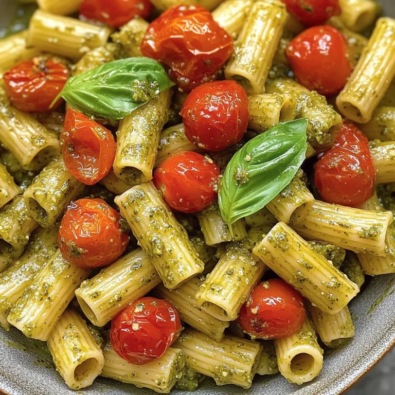 Pesto Pasta with Roasted Tomatoes