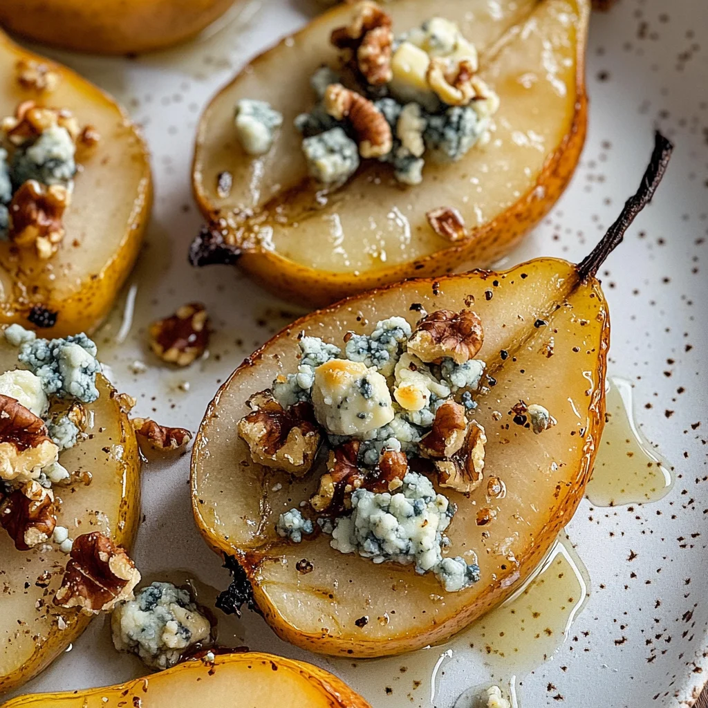 Roasted Pears with Blue Cheese, Walnuts and Honey Recipe