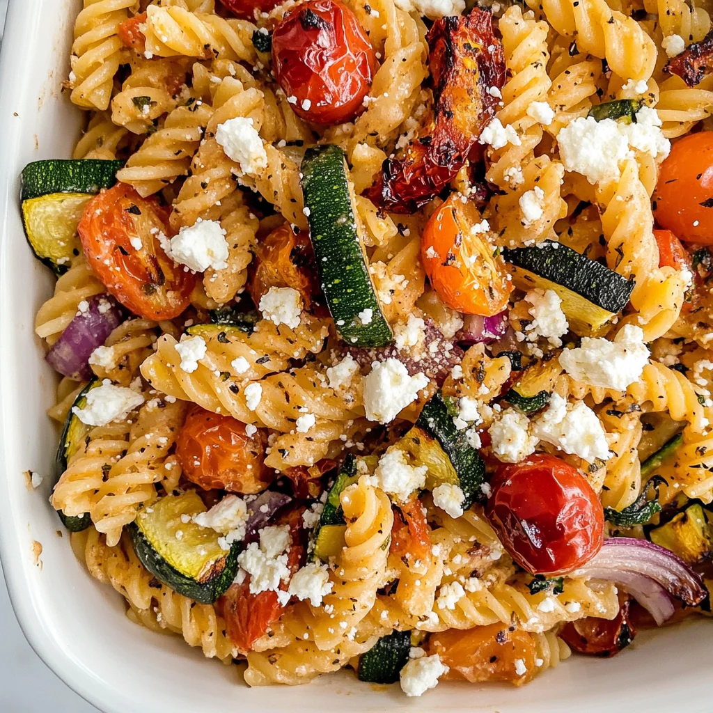 Roasted Veggie Pasta with Feta