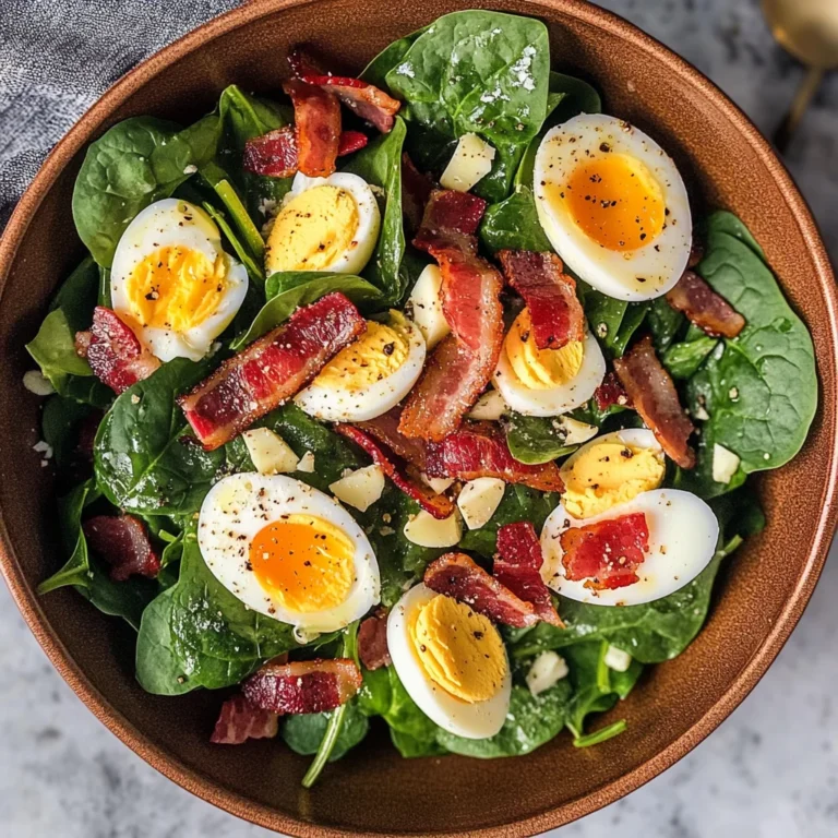 Spinach Salad with Bacon and Eggs