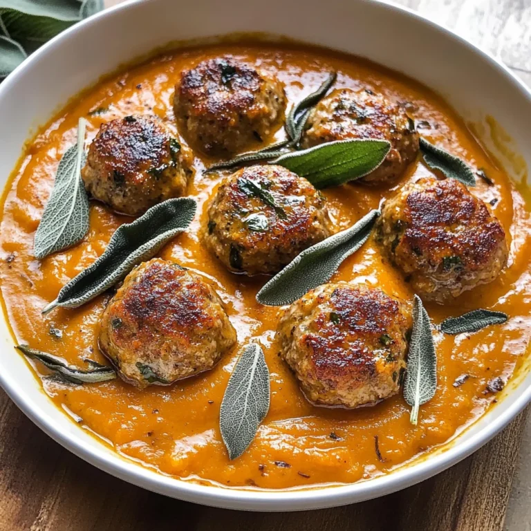 Turkey Meatballs in Pumpkin Sage Sauce