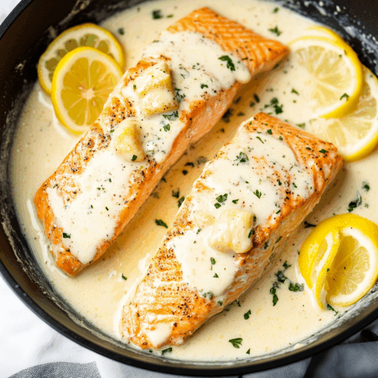 Baked Salmon with Lemon Butter Cream Sauce