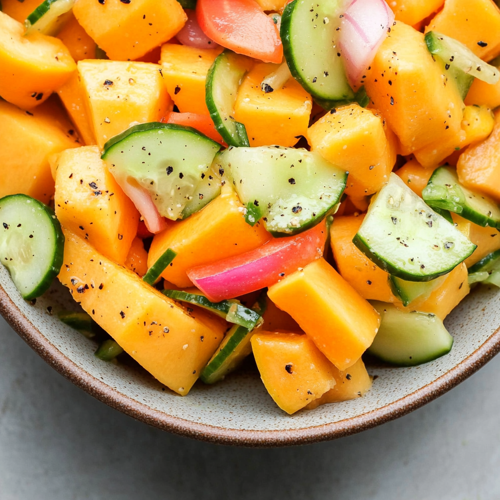CANTALOUPE + CUCUMBER SALAD