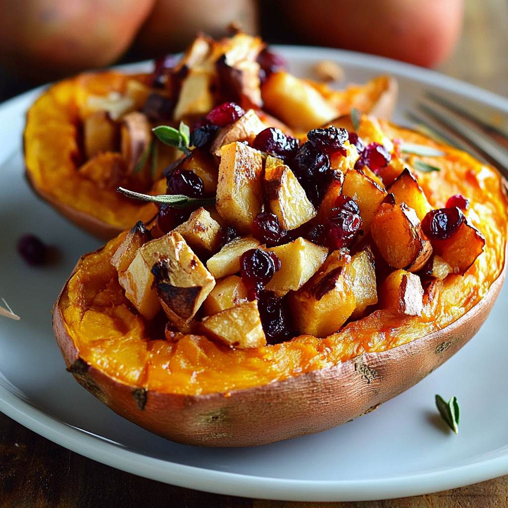 Indulge in Cranberry Apple Twice-Baked Sweet Potatoes This Fall!