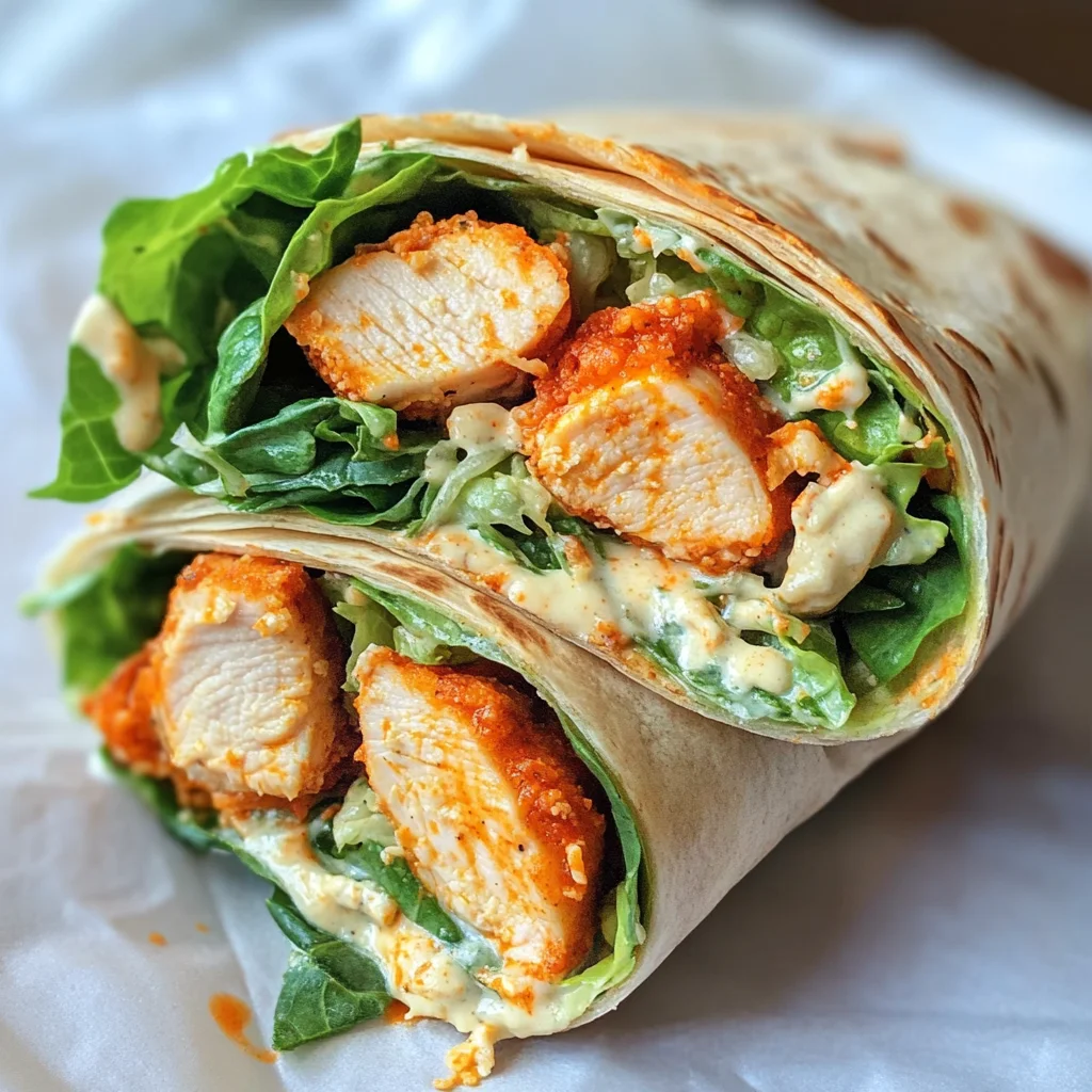Buffalo Chicken Caesar Salad Wraps