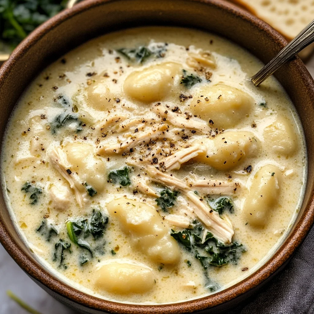 Creamy Garlic Chicken Gnocchi Soup