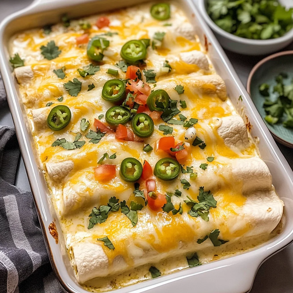 Creamy White Chicken Enchiladas