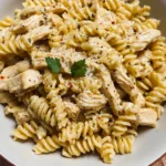 Crockpot Garlic Parmesan Chicken Pasta