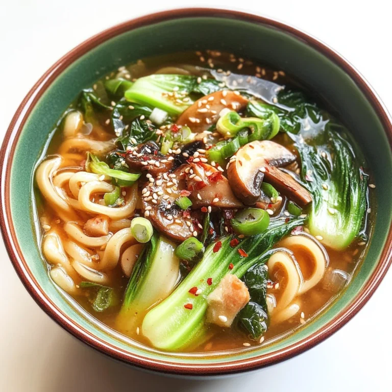 Ginger Garlic Noodle Soup with Bok Choy