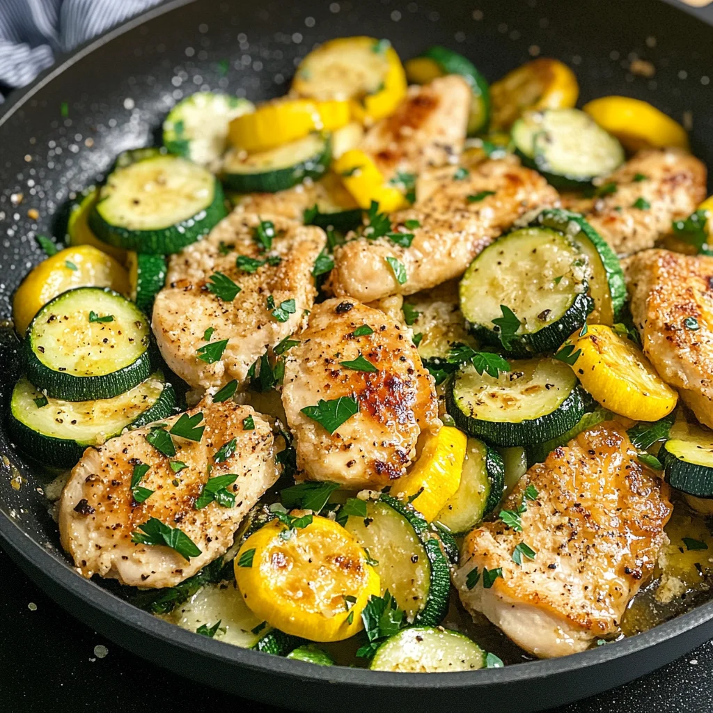 Healthy Chicken Breast with Zucchini and Squash