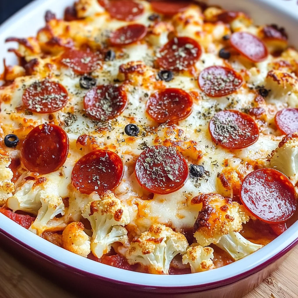 Keto Cauliflower Pizza Casserole