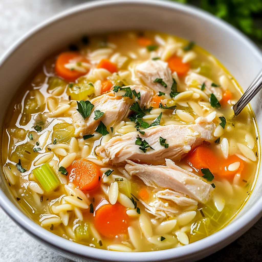 Lemon Chicken Orzo Soup