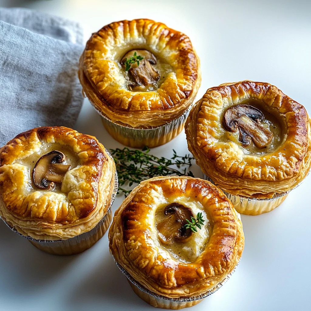 Mini Mushroom & Gruyère Pot Pies | Savory Individual Bakes