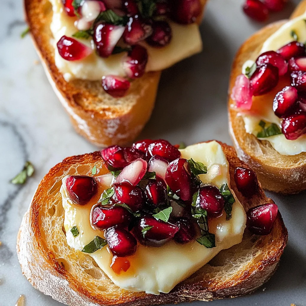 Pomegranate, Cranberry & Brie Bruschetta