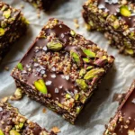 Salted Dark Chocolate Pistachio Quinoa Crunch Bars