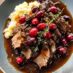 Slow-Braised Beef Roast with Cranberry Balsamic Glaze