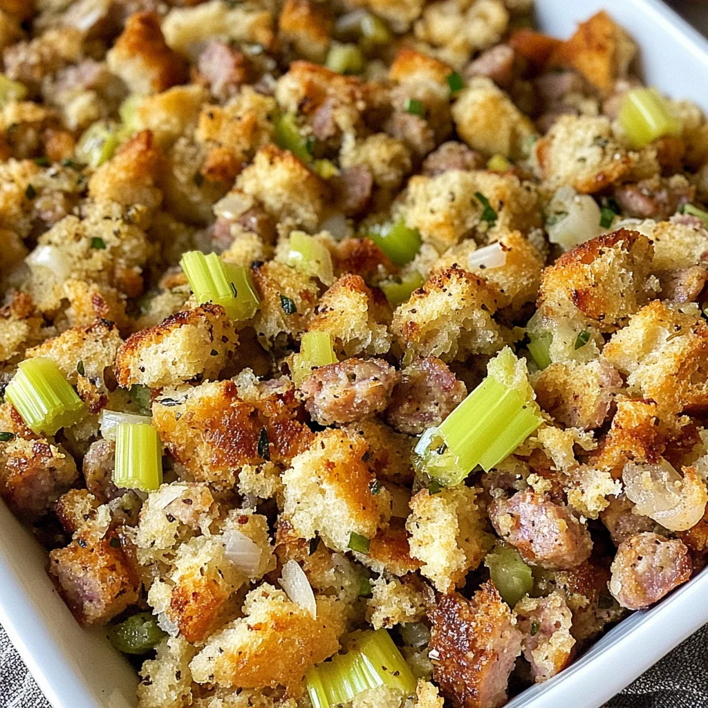 Thanksgiving Stove Top Stuffing with Sausage