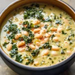 White Bean and Kale Soup Made with Cashew Cream (Dairy Free)