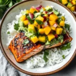 BBQ Salmon Bowls with Mango Avocado Salsa