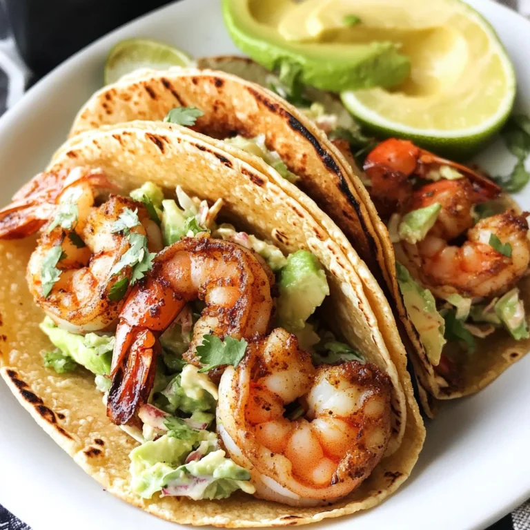 Cilantro Lime Shrimp Tacos with Creamy Slaw