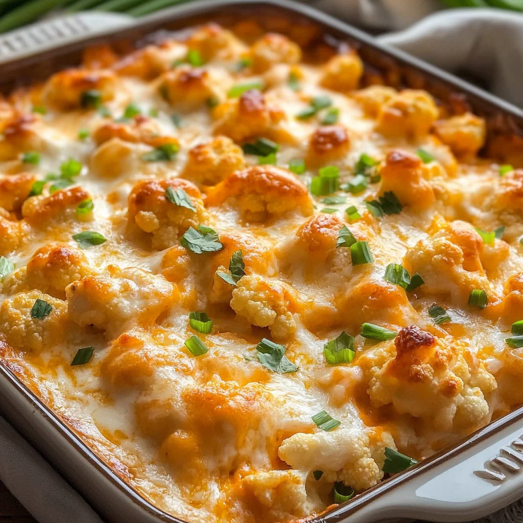Creamy Buffalo Chicken Cauliflower Casserole Recipe