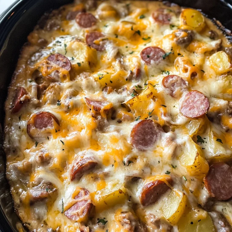Crockpot Cheesy Potatoes and Kielbasa