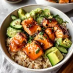 Honey Glazed Salmon Rice Bowls