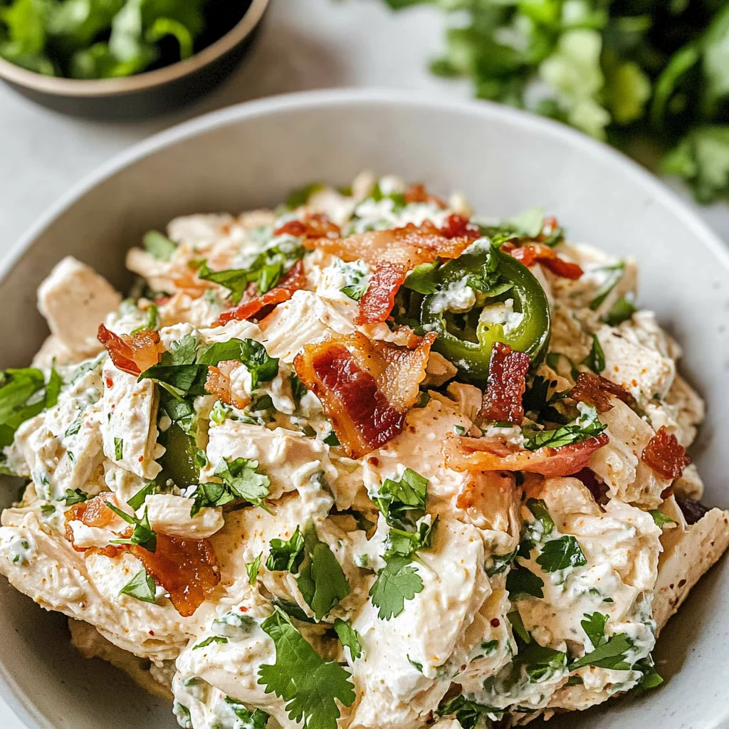 Keto Jalapeno Popper Cottage Cheese Chicken Salad
