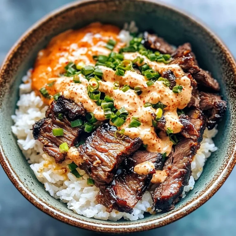 Korean BBQ Steak Rice Bowls with Spicy Cream Sauce